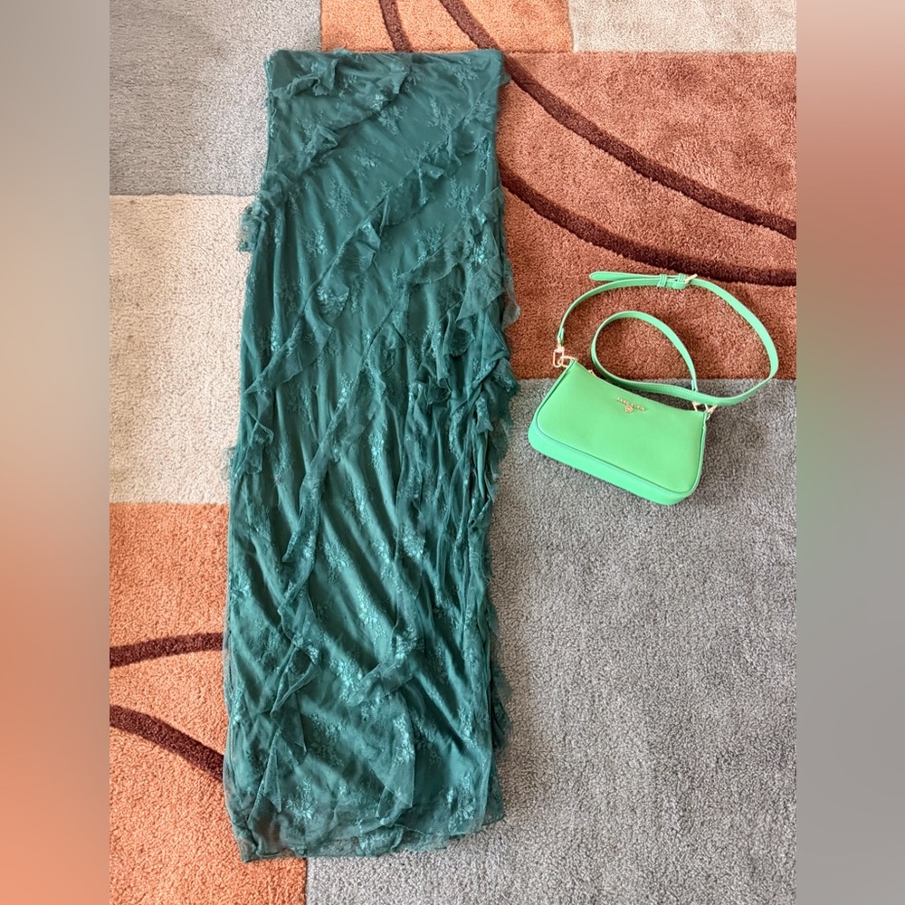 Sincerely Jules Green Sheer Dress and NEW Anne Klein Green Handbag free